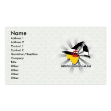 Brunei Darussalam Flag Map 2.0 Business Card Template