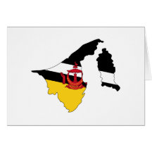 Brunei Darussalam flag map Cards