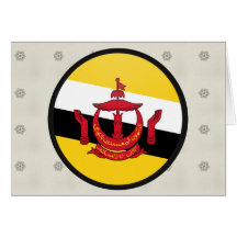 Brunei Darussalam quality Flag Circle Greeting Cards
