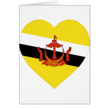 Brunei Flag Heart Greeting Cards