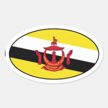 Brunei Flag Oval Sticker