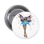 Brunette 3D Pixie - Purple & Blue buttons