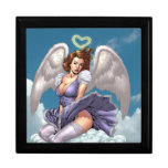 Brunette Angel Pinup with Heart Halo by Al Rio gift boxes