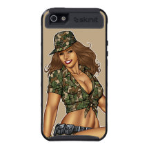 Brunette Army or Military Pinup Girl by Al Rio
