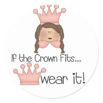Brunette Crown Fits Round Stickers