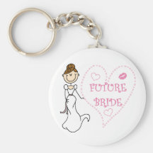 Brunette Future Bride Tshirts and Gifts Key Chains