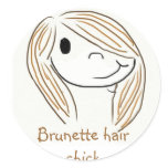 Brunette hair chick stickers