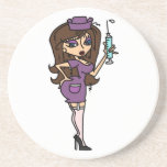 Brunette Hair Sexy Nurse T-shirts and Gifts Drink Coaster