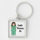 Brunette Personalized Nurse Keychain