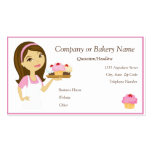 Brunette/Pink Cupcake Baker/Bakery 2 Business Card