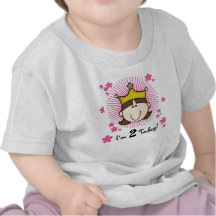 Brunette Princess 2nd Birthday Tee Shirts