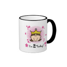 Brunette Princess 2nd Birthday Tshirts and Gifts Mug