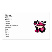 Brunette Rock Star Girl Business Card Templates