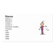 Brunette Stick Figure Nurse Business Cards