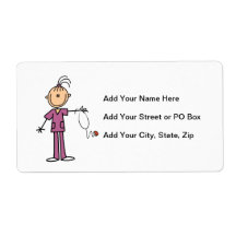 Brunette Stick Figure Nurse Labels