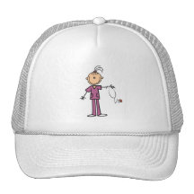 Brunette Stick Figure Nurse Mesh Hats