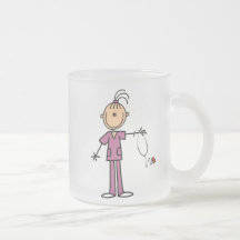 Brunette Stick Figure Nurse Mug