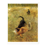 Bruno Liljefors - chien de beagle et huile de Fox  Cartes Postales