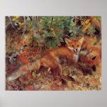 Bruno Liljefors -  Foxes 1885 Oil on Canvas Print