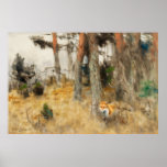 Bruno Liljefors - Räv i skogsparti Fox Trees oil Print