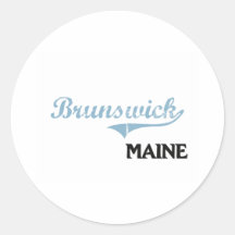 Brunswick Maine City Classic Round Stickers