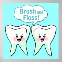 Brush and Floss Dentist Artwork Print