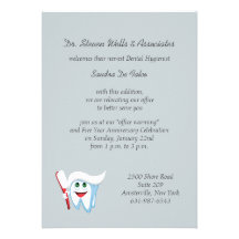 Brush and Tooth Dental Announcement/Invitation