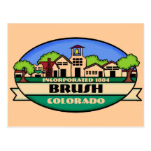 Brush Colorado small town souvenir postcard