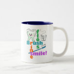 Brush Floss Rinse SMILE Coffee Mugs