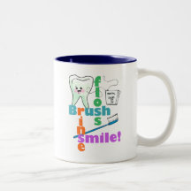 Brush Floss Rinse SMILE Coffee Mugs