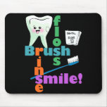 Brush Floss Rinse SMILE Mouse Pads