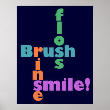 Brush Floss Rinse, then SMILE! Print