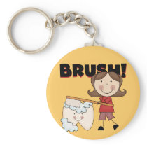 BRUSH - Girl With Tooth Tshirts and Gifts Key Chain