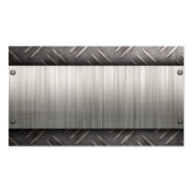 brushed aluminum diamond plate business card