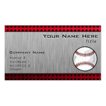 Brushed Aluminum look Baseball Business Card Template