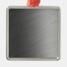 Brushed Aluminum Metal Look Christmas Tree Ornament