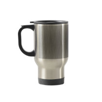Brushed Aluminum Stainless Steel Textured Mug