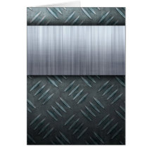 Brushed Metal Diamond Plate Template Greeting Card