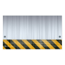 Brushed Metal Hazard Construction Layout Business Card