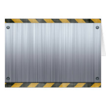 Brushed Metal Hazard Construction Layout Greeting Card