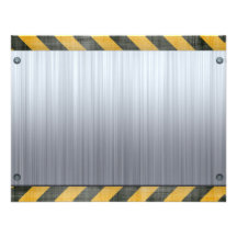 Brushed Metal Hazard Construction Layout Custom Announcements