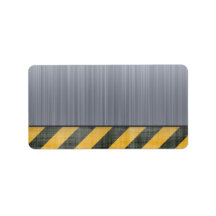 Brushed Metal Hazard Construction Layout Personalized Address Label