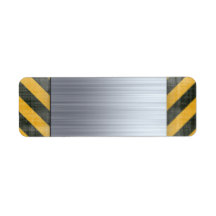 Brushed Metal Hazard Construction Layout Custom Return Address Labels