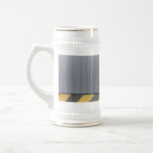 Brushed Metal Hazard Construction Layout Mugs
