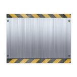 Brushed Metal Hazard Construction Layout Postcards