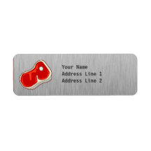 Brushed Metal-look Butcher Steak Labels