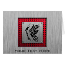 Brushed metal look Dirt Bike Card
