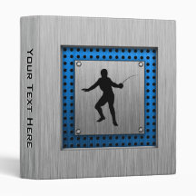 Brushed metal look Fencing Silhouette Vinyl Binder
