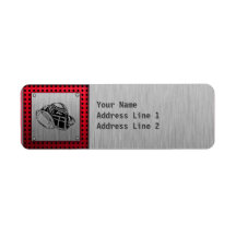 Brushed metal look Football Labels