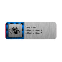 Brushed metal look Football Player Return Address Labels
